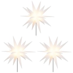 Lumières de Noël avec piquets 3 pcs LED pliable blanc 57 cm 525919525919