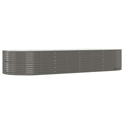 Lit surélevé de jardin Gris 367x140x68cm Acier galvanisé 525921525921