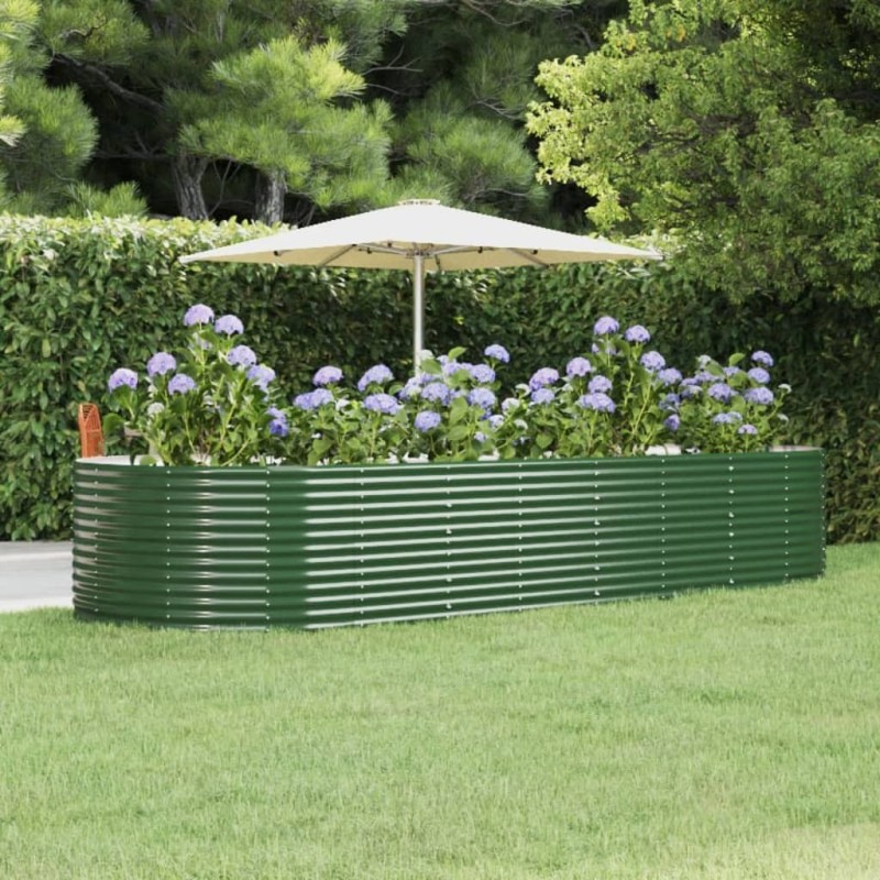 Lit surélevé de jardin Vert 367x140x68cm Acier galvanisé 525922525922