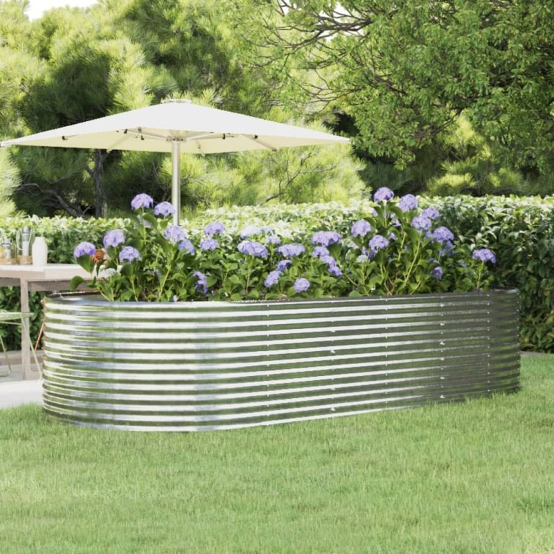Lit surélevé de jardin Argenté Acier galvanisé 525924525924