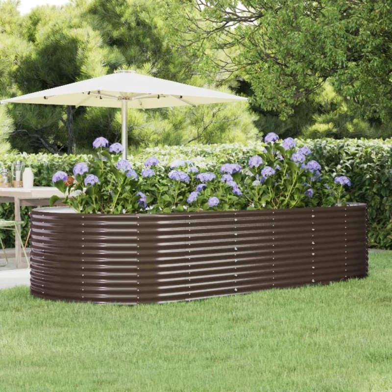 Lit surélevé de jardin Marron Acier galvanisé 525926525926