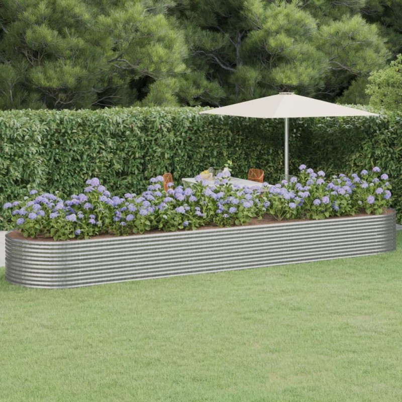 Lit surélevé de jardin Acier enduit de poudre Argenté 525928525928