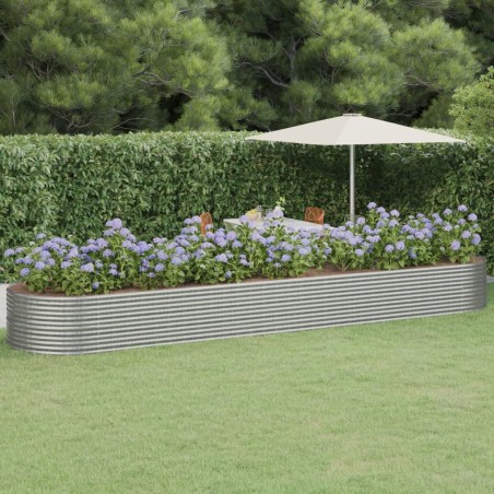 Lit surélevé de jardin Acier enduit de poudre Argenté 525928525928