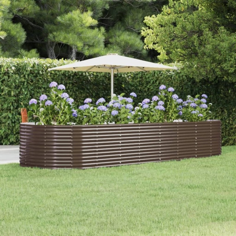 Lit surélevé de jardin Marron Acier galvanisé 525930525930