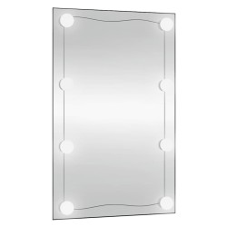 Miroir mural avec lumières LED 50x80 cm verre rectangulaire 525933525933