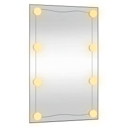 Miroir mural avec lumières LED 50x80 cm verre rectangulaire 525933525933
