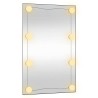 Miroir mural avec lumières LED 50x80 cm verre rectangulaire 525933525933