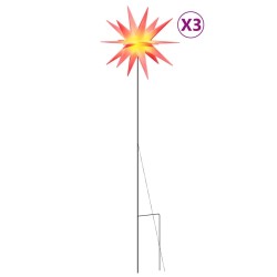 Lumières de Noël avec piquets 3 pcs LED pliable rouge 57 cm 525938525938