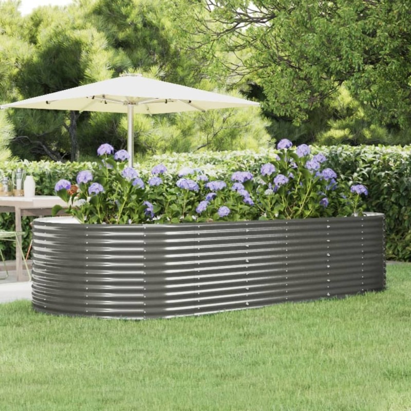Lit surélevé de jardin Gris 291x140x68cm Acier galvanisé 525939525939