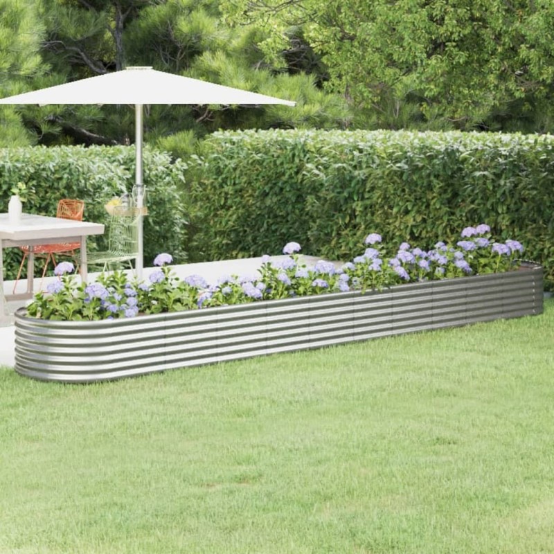Lit surélevé de jardin Acier galvanisé Argenté 525941525941