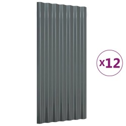 Panneaux de toit 12 pcs Acier galvanisé Anthracite 80x36 cm 525953525953