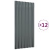 Panneaux de toit 12 pcs Acier galvanisé Anthracite 80x36 cm 525953525953