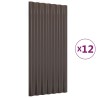 Panneaux de toit 12 pcs Acier galvanisé Marron 80x36 cm 525957525957
