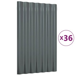 Panneaux de toit 36 pcs Acier galvanisé Anthracite 60x36 cm 525961525961