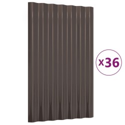 Panneaux de toit 36 pcs Acier galvanisé Marron 60x36 cm 525962525962