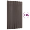 Panneaux de toit 36 pcs Acier galvanisé Marron 60x36 cm 525962525962