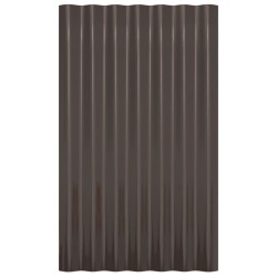 Panneaux de toit 36 pcs Acier galvanisé Marron 60x36 cm 525962525962
