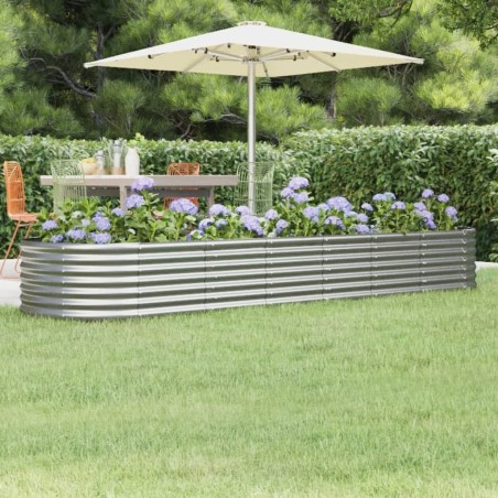 Lit surélevé de jardin Acier galvanisé Argenté 525963525963