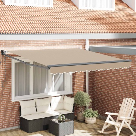 Auvent Rétractable Beige 350 x 250 cm Polyester et Aluminium 525965525965
