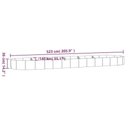 Lit surélevé de jardin Acier galvanisé 523x140x36cm Vert 525968525968