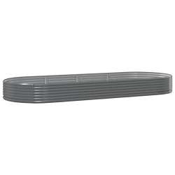 Lit surélevé de jardin Acier galvanisé 373x140x36cm gris 525974525974