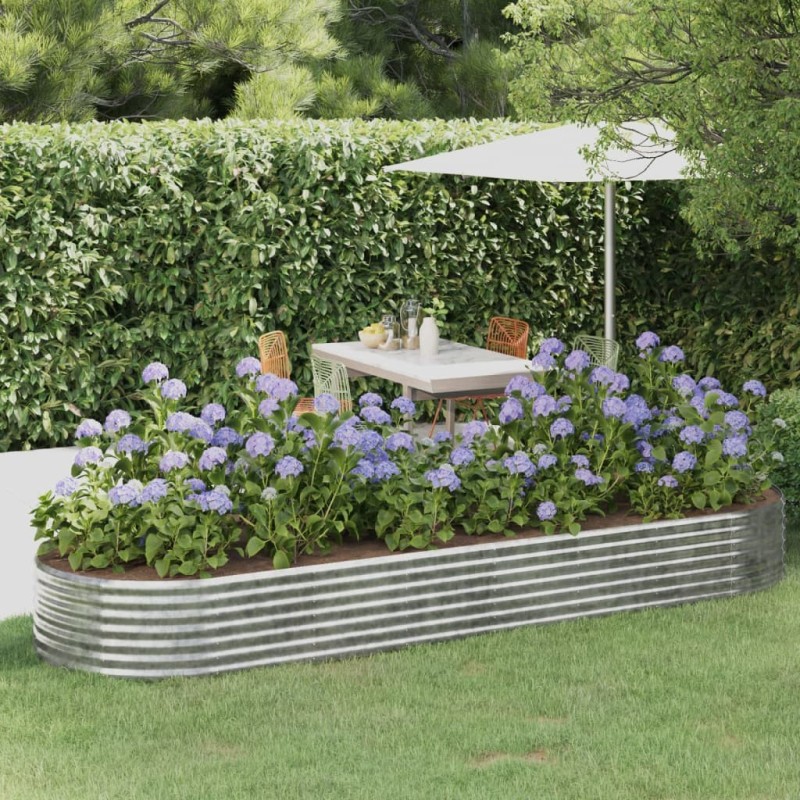 Lit surélevé de jardin Acier galvanisé Argenté 525975525975