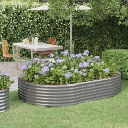 Lit surélevé de jardin Acier galvanisé 214x140x36cm gris 525976525976
