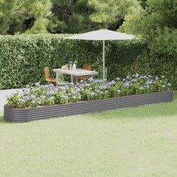 Lit surélevé de jardin Acier galvanisé 544x100x36cm gris 525977525977