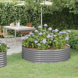 Lit surélevé de jardin Acier galvanisé 140x140x36cm gris 525978525978
