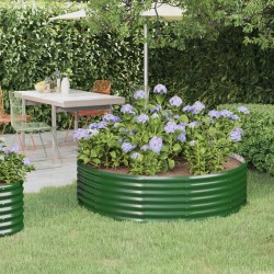 Lit surélevé de jardin Acier galvanisé 140x140x36cm Vert 525979525979