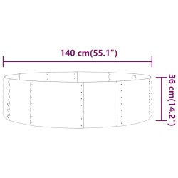 Lit surélevé de jardin Acier galvanisé 140x140x36cm Vert 525979525979