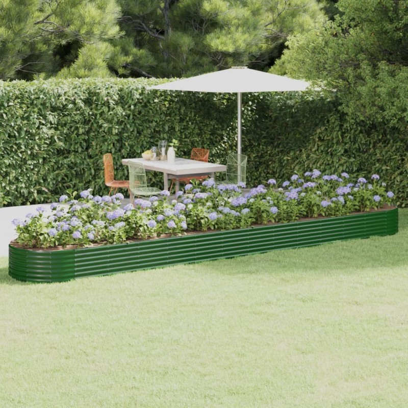 Lit surélevé de jardin Acier galvanisé 544x100x36cm Vert 525981525981