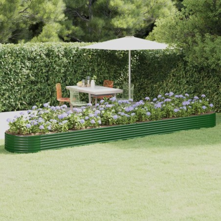 Lit surélevé de jardin Acier galvanisé 544x100x36cm Vert 525981525981