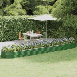 Lit surélevé de jardin Acier galvanisé 507x100x36cm Vert 525984525984