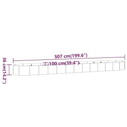 Lit surélevé de jardin Acier galvanisé 507x100x36cm Vert 525984525984