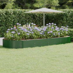 Lit surélevé de jardin Acier galvanisé 373x140x36cm Vert 525987525987