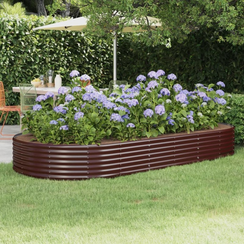 Lit surélevé de jardin Acier galvanisé marron 525988525988