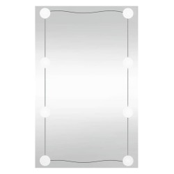 Miroir mural avec lumières LED 40x60 cm verre rectangulaire 525995525995