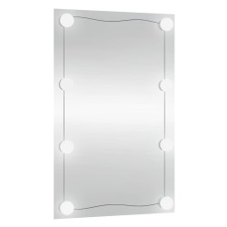Miroir mural avec lumières LED 40x60 cm verre rectangulaire 525995525995