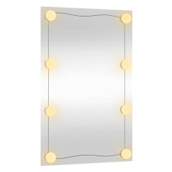 Miroir mural avec lumières LED 40x60 cm verre rectangulaire 525995525995