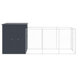 Niche pour chien avec cour anthracite 165x455x181 cm 525998525998