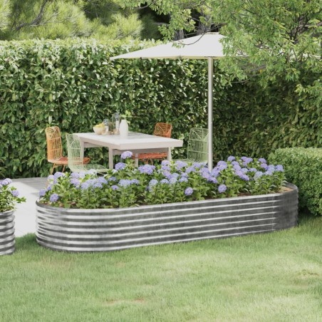 Lit surélevé de jardin Acier galvanisé Argenté 525999525999