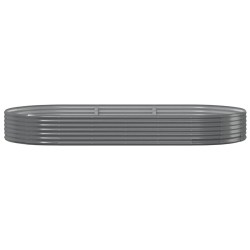 Lit surélevé de jardin Acier galvanisé 296x140x36cm gris 526000526000