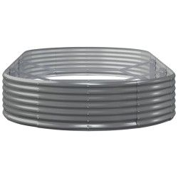 Lit surélevé de jardin Acier galvanisé 296x140x36cm gris 526000526000