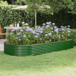Lit surélevé de jardin Acier galvanisé 296x140x36cm Vert 526002526002