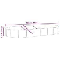Lit surélevé de jardin Acier galvanisé 296x140x36cm Vert 526002526002