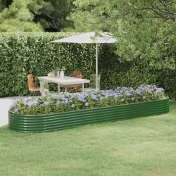 Lit surélevé de jardin Acier galvanisé 396x100x36cm Vert 526003526003