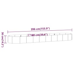 Lit surélevé de jardin Acier galvanisé 396x100x36cm Vert 526003526003