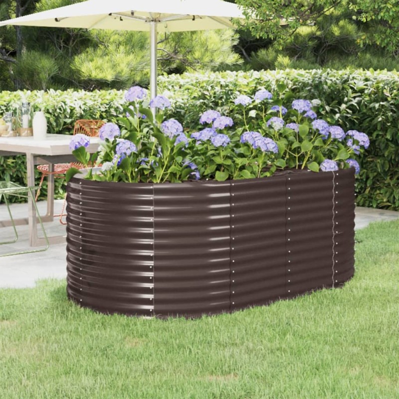 Lit surélevé de jardin Acier enduit de poudre marron 526011526011