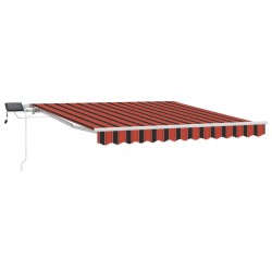 Auvent Rétractable orange et marron 300 x 250 cm Tissu et acier 526014526014